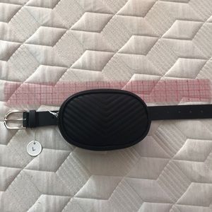 New! Faux Leather Quilted Fannypack Belt Bag Large